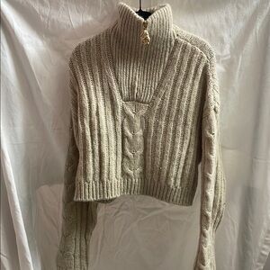 Nanushka Ribbed Knit Turtleneck Sweater - Cream